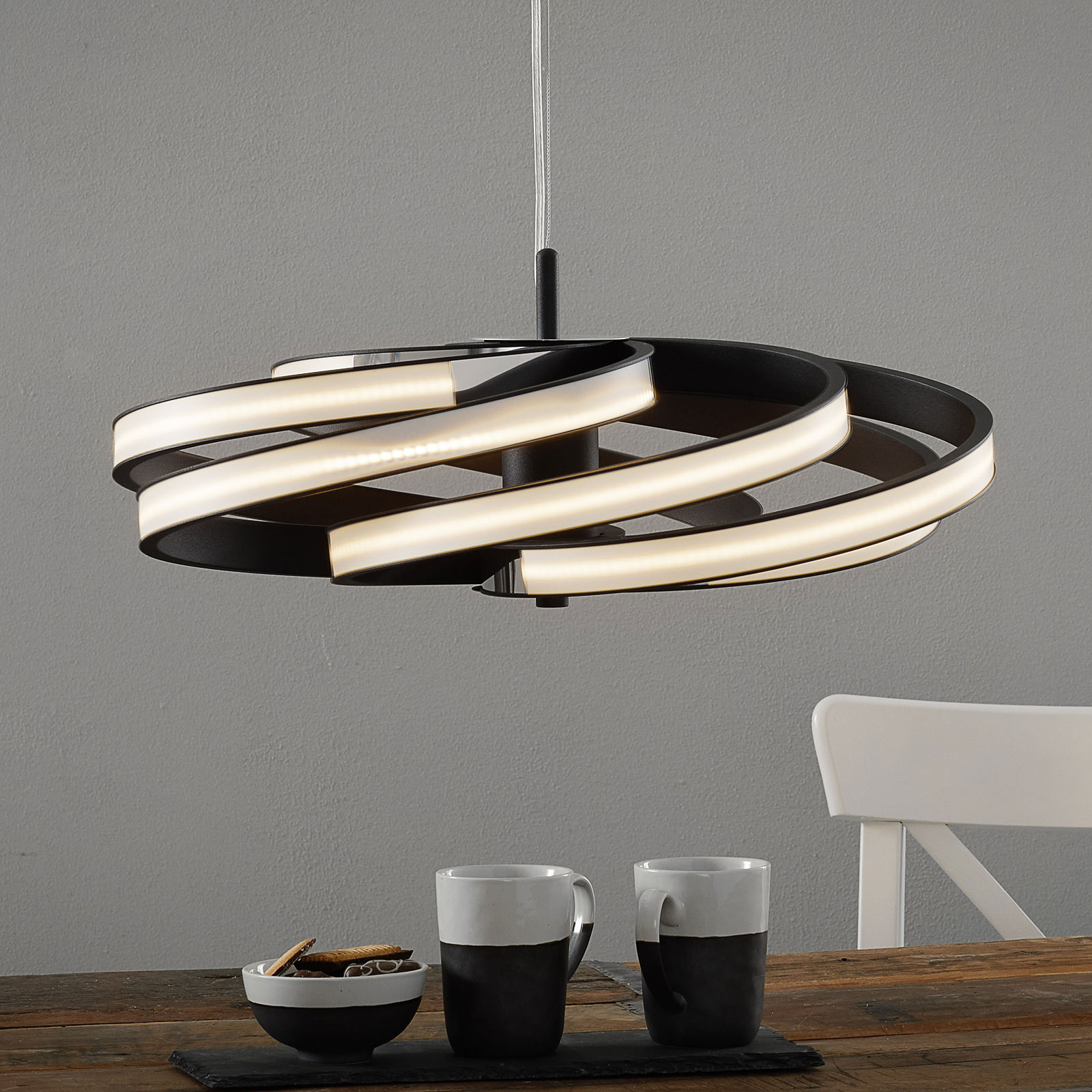 Decoratieve LED hanglamp Zoya, zwart