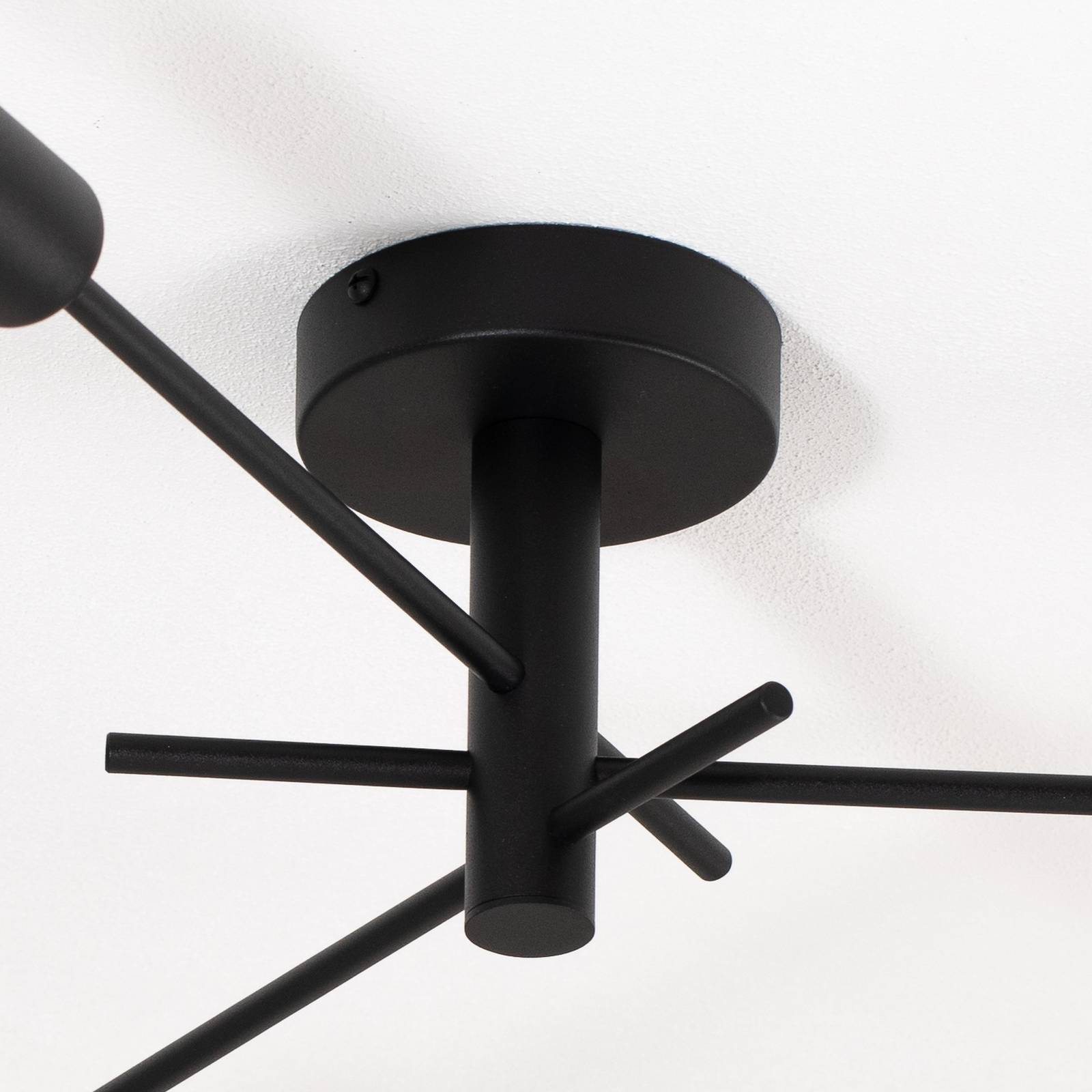 Lampa sufitowa Garos, czarna, stal, 3-punktowa