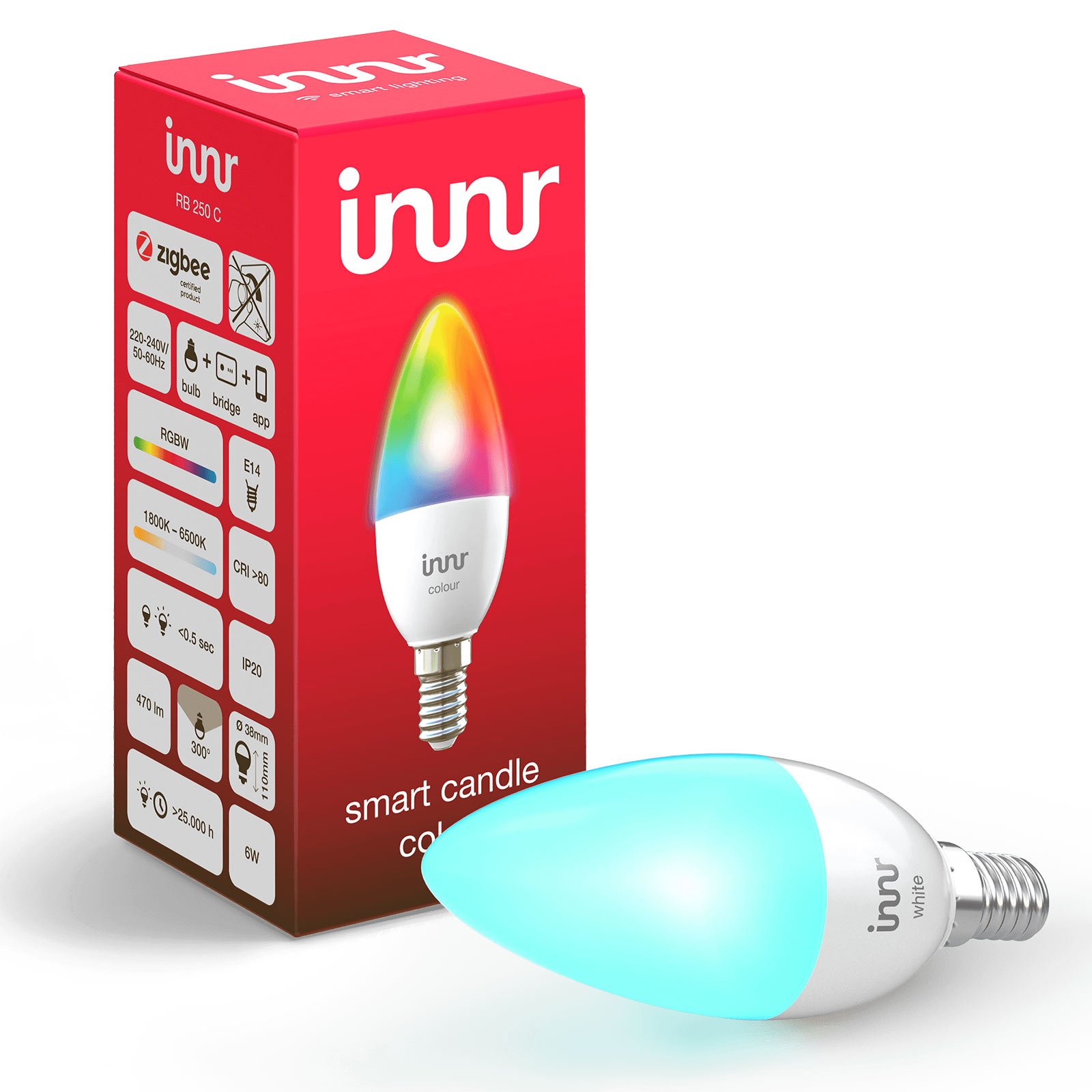 E14 6 W LED-lampa Innr Smart Candle Colour RGBW