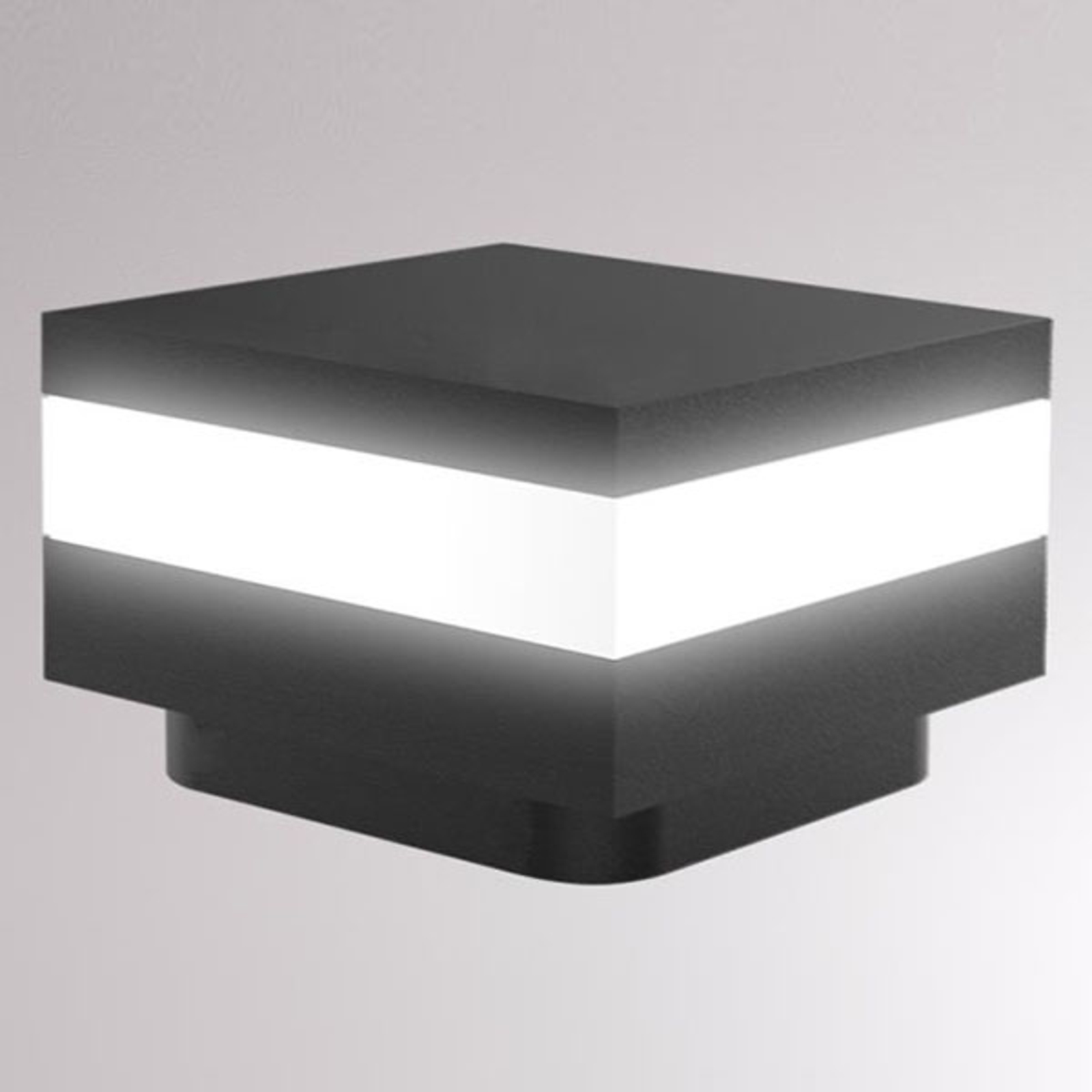 LOUM Mash LED pillar light IP65 anthracite, aluminium, 13 W, energy efficiency: A+, L: 15 cm, W: 15 cm, H: 9.5 cm