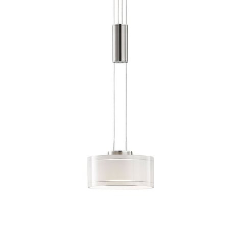 LED-Hängeleuchte Lavin, einflammig nickel/weiß