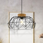 Hängelampe Padstow mit Käfigschirm und Holzdetail