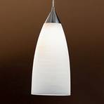 Madina pendant light made of glass, Ø 15 cm, white