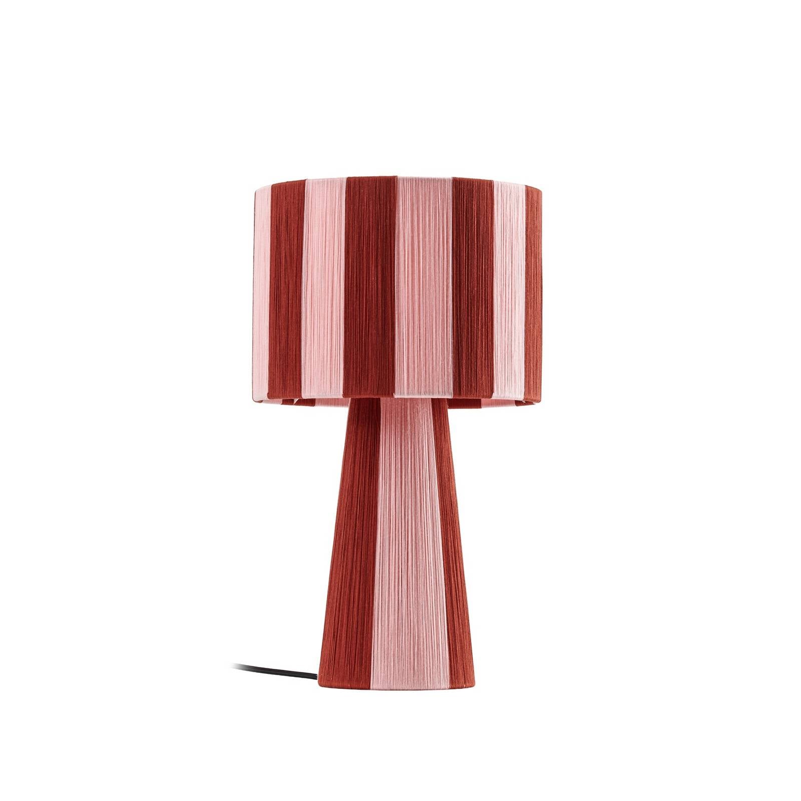 Lindby Tischleuchte Suly, rot/pink, Baumwolle, Höhe 40 cm