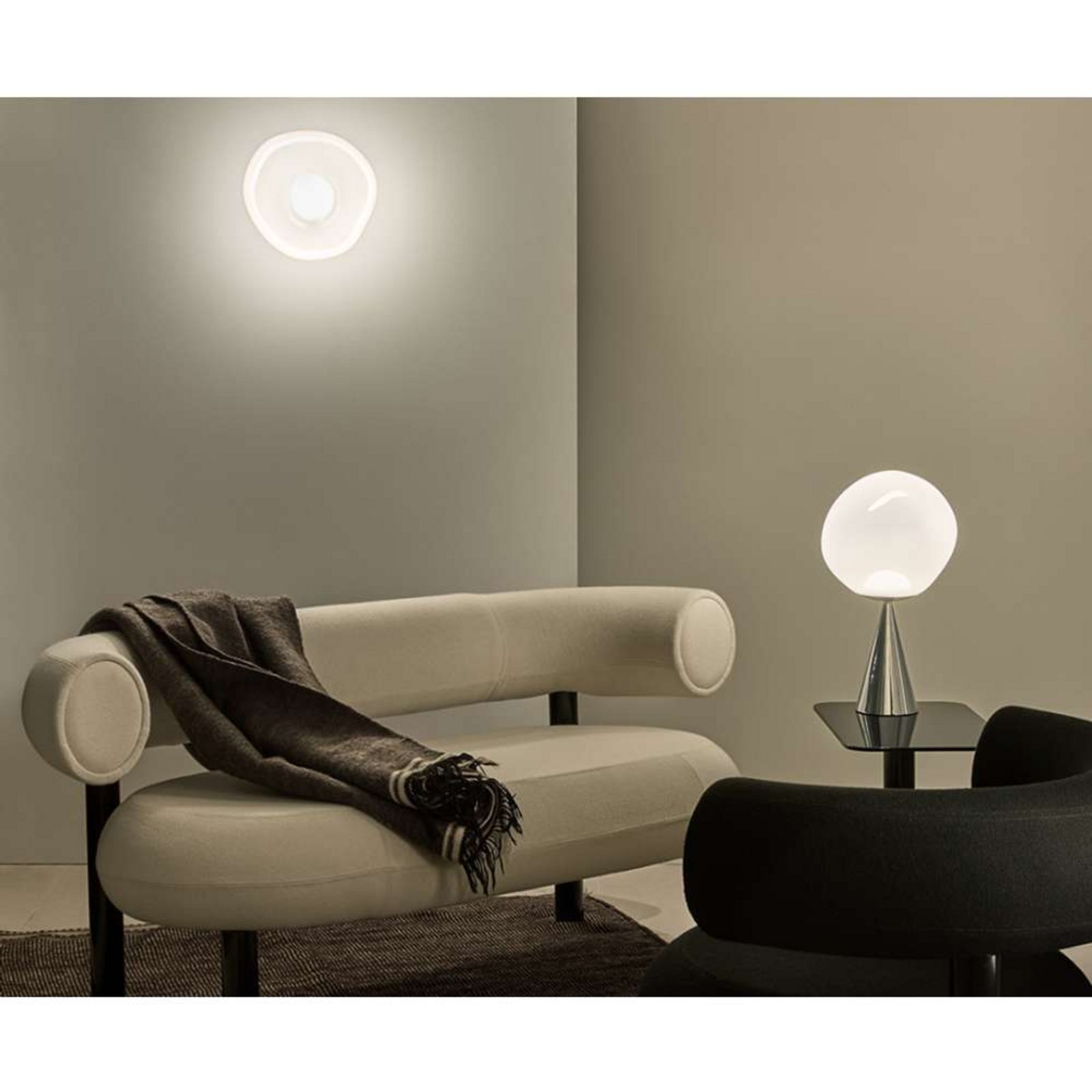 Melt Surface LED Aplică de Perete Mini Opal/Silver - Tom Dixon