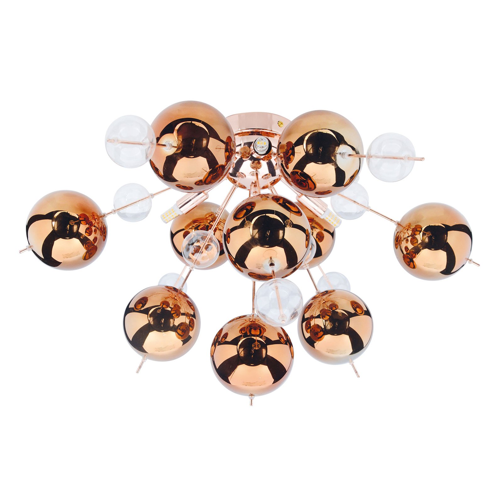 Explosion ceiling light, copper-coloured globes