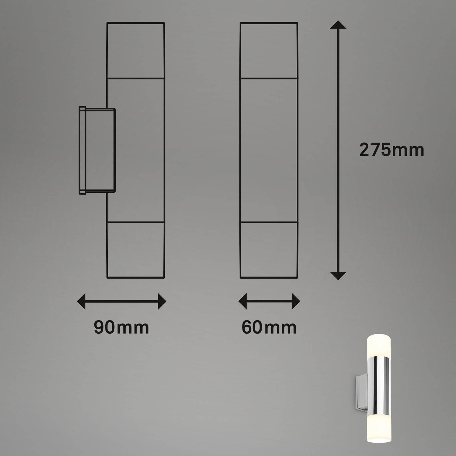 Lampa łazienkowa LED 2090028 2-pkt., chrom