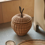 ferm LIVING Aufbewahrungskorb Apple, Rattan, geflochten