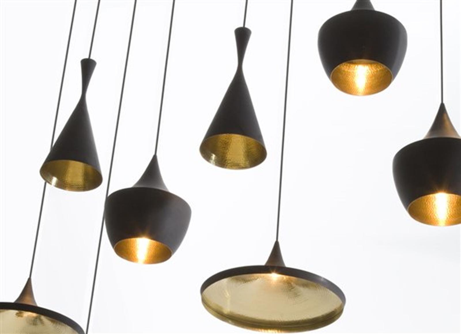 Beat Fat LED Pendant Matt Black/Brass - Tom Dixon