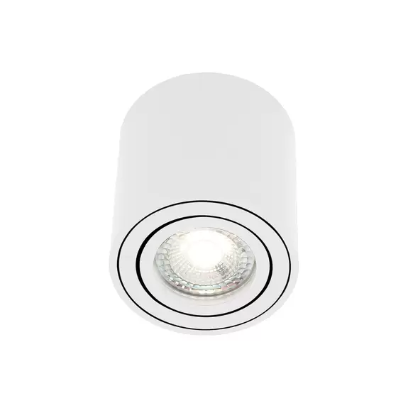 Lampenwelt Downlight Sabonis Surface, GU10, Aluminium, weiß