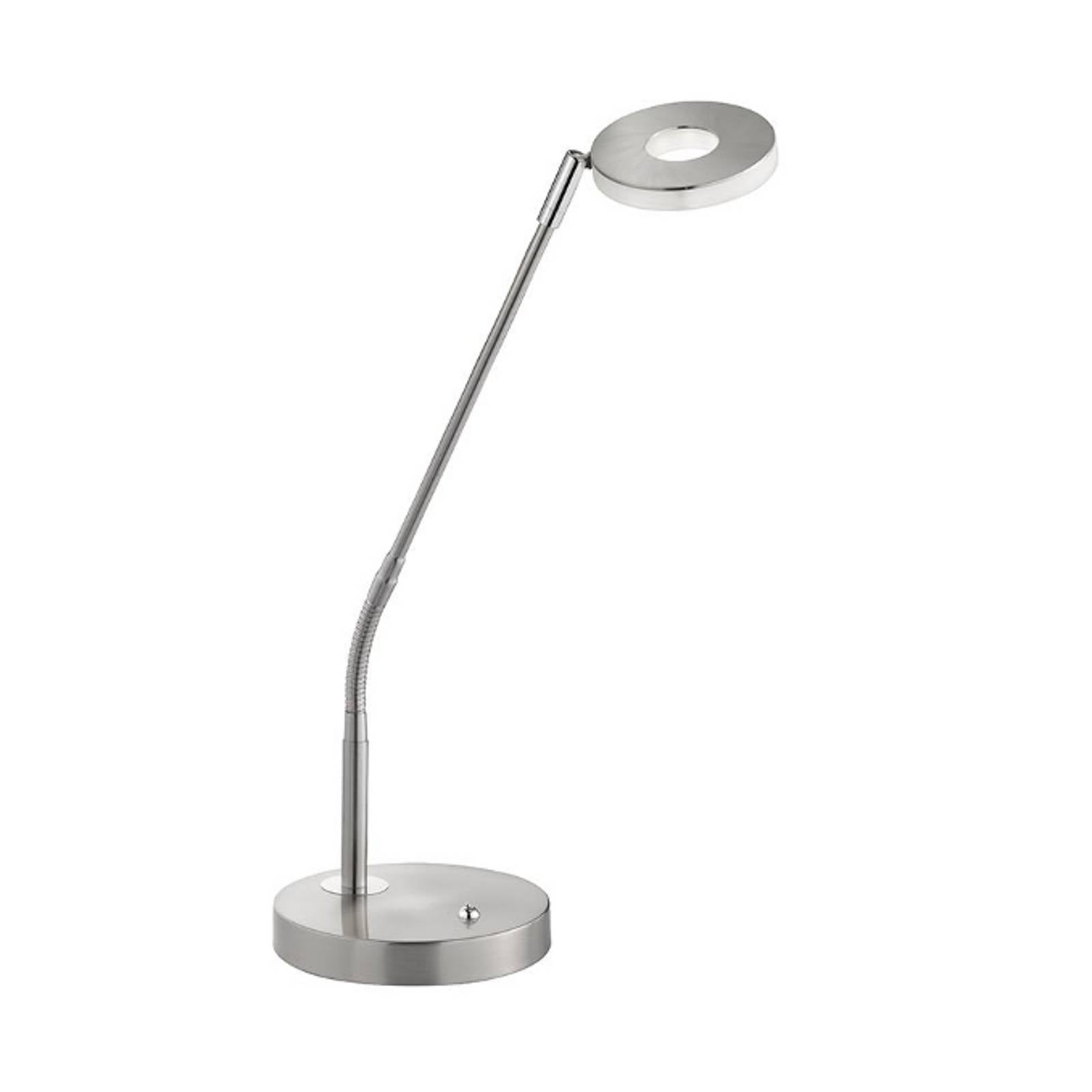 LED-Tischlampe Dent, nickel/chrom, 60 cm, Metall, CCT 1-flg.
