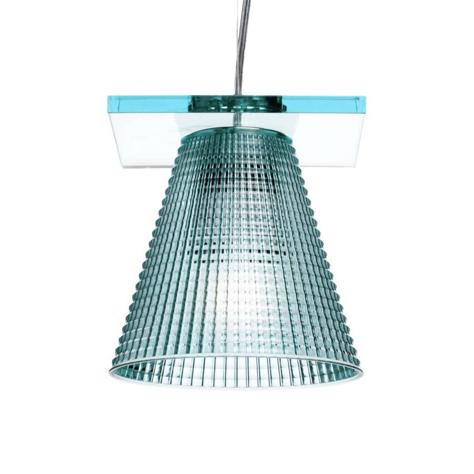 Kartell Light-Air LED hanging light, blue, for Living / Dining Room, thermoplastic technopolymer, E14, 4 W, H: 14 cm