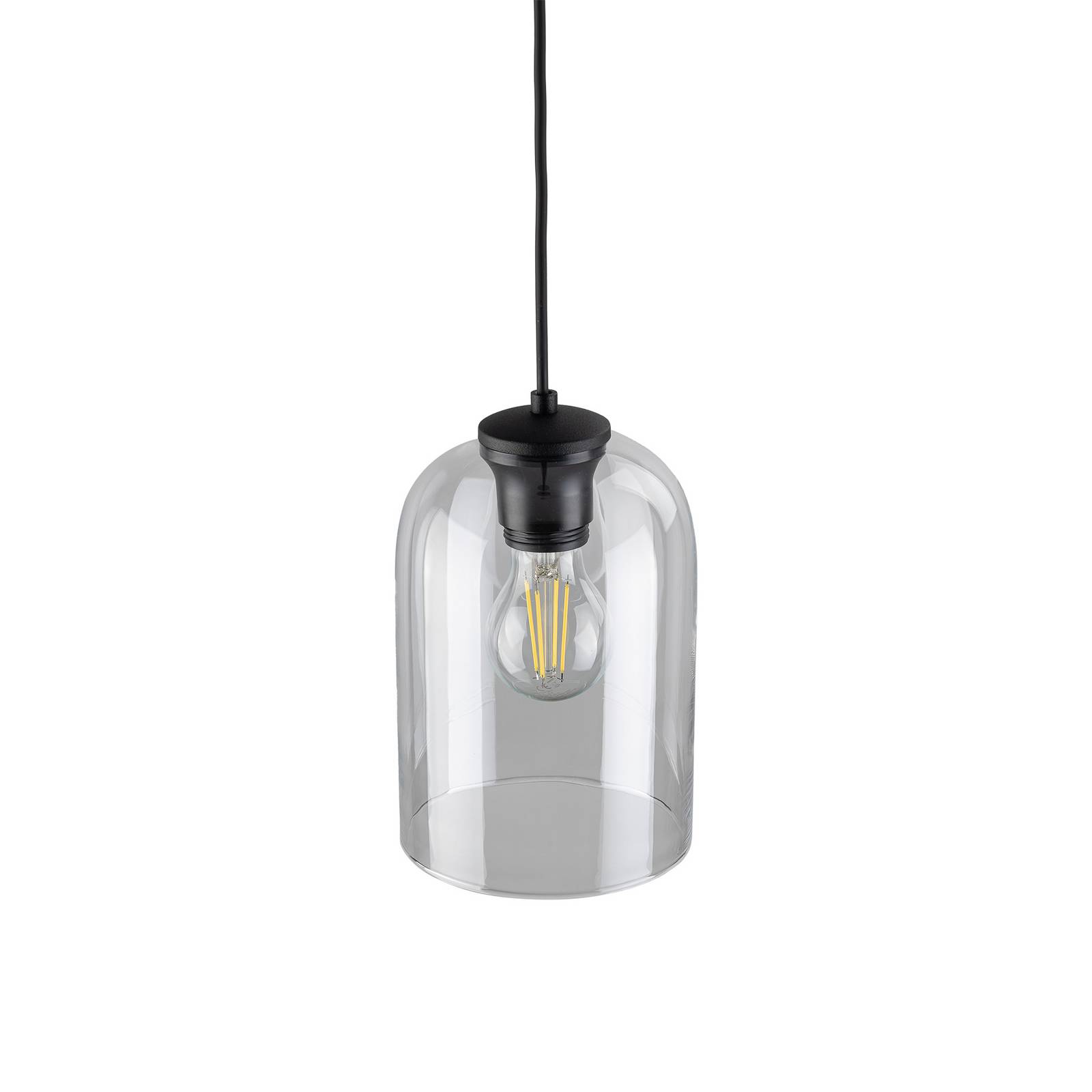 Lampa wisząca Molly, przezroczysta, Ø 14 cm, metal/szkło