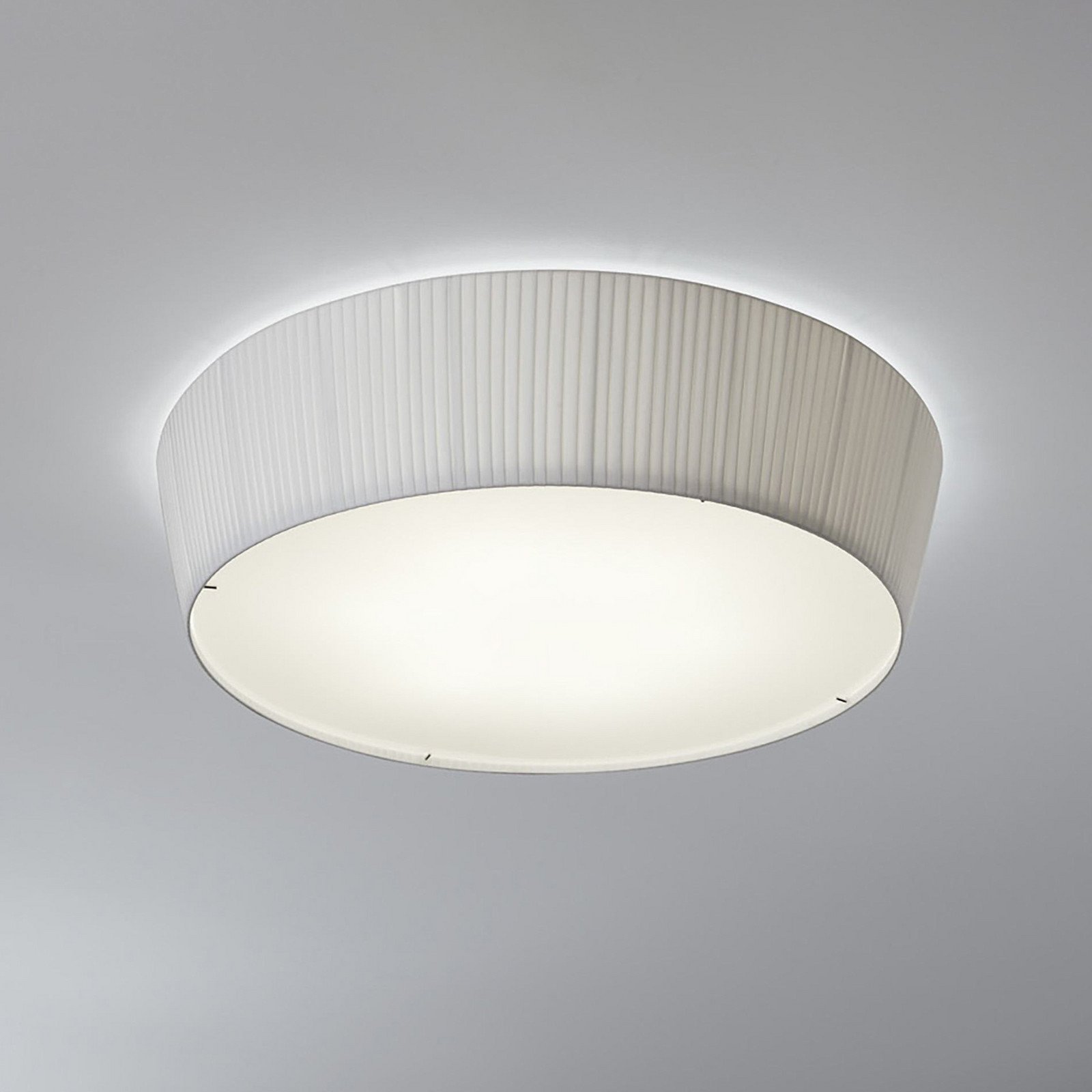 Bover Plafonieră LED Plafonet Ø 60 cm alb aluminiu/pânză - Camera de zi / sufragerie - Design - Țesătură / Textil