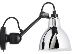 304SW Wandleuchte Schwarz/Chrom - Lampe Gras