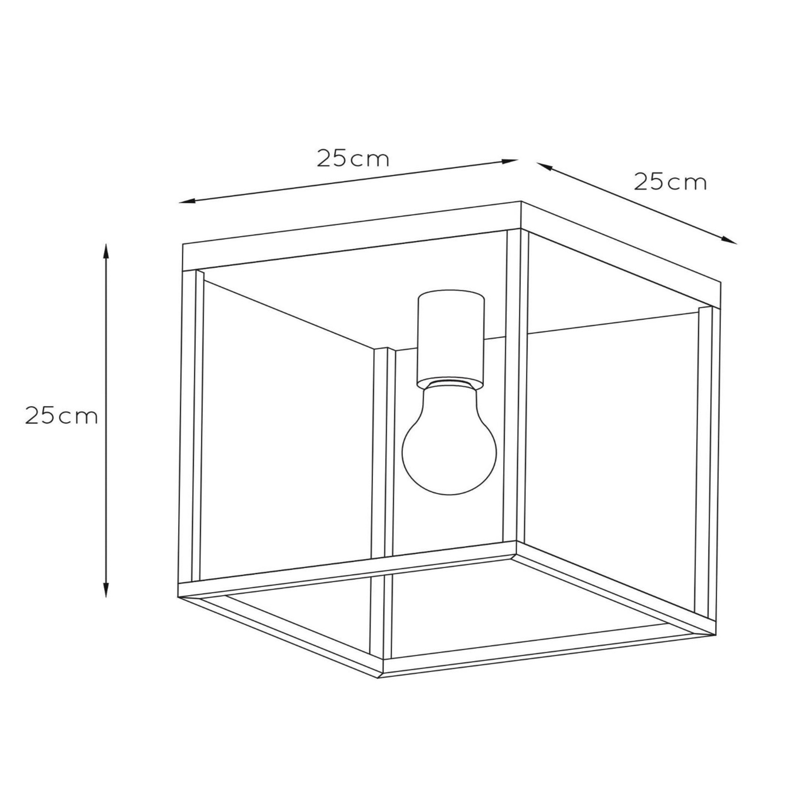 Cube-shaped ceiling light Arthur