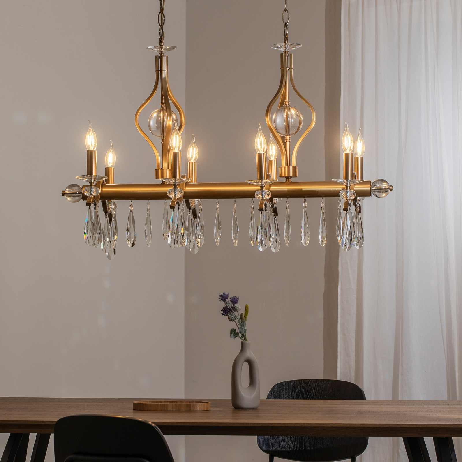 Avonni Candelabru Elizabeth 105x55 cm metal/glass 8flg. aur antic - Camera de zi / sufragerie - aur antic clar