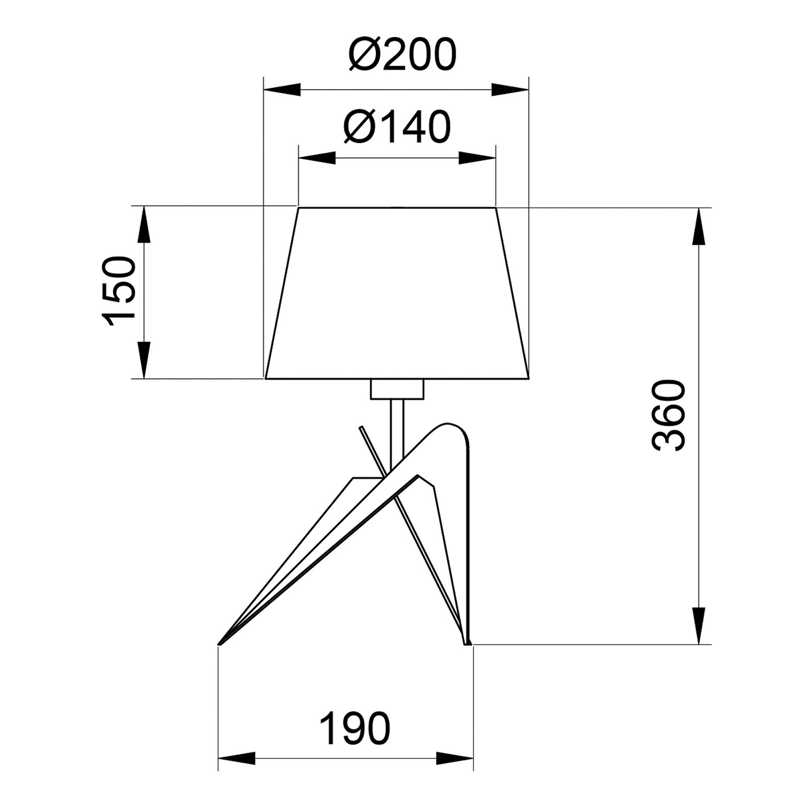 Lola bordslampa med tygskärm, svart och vit