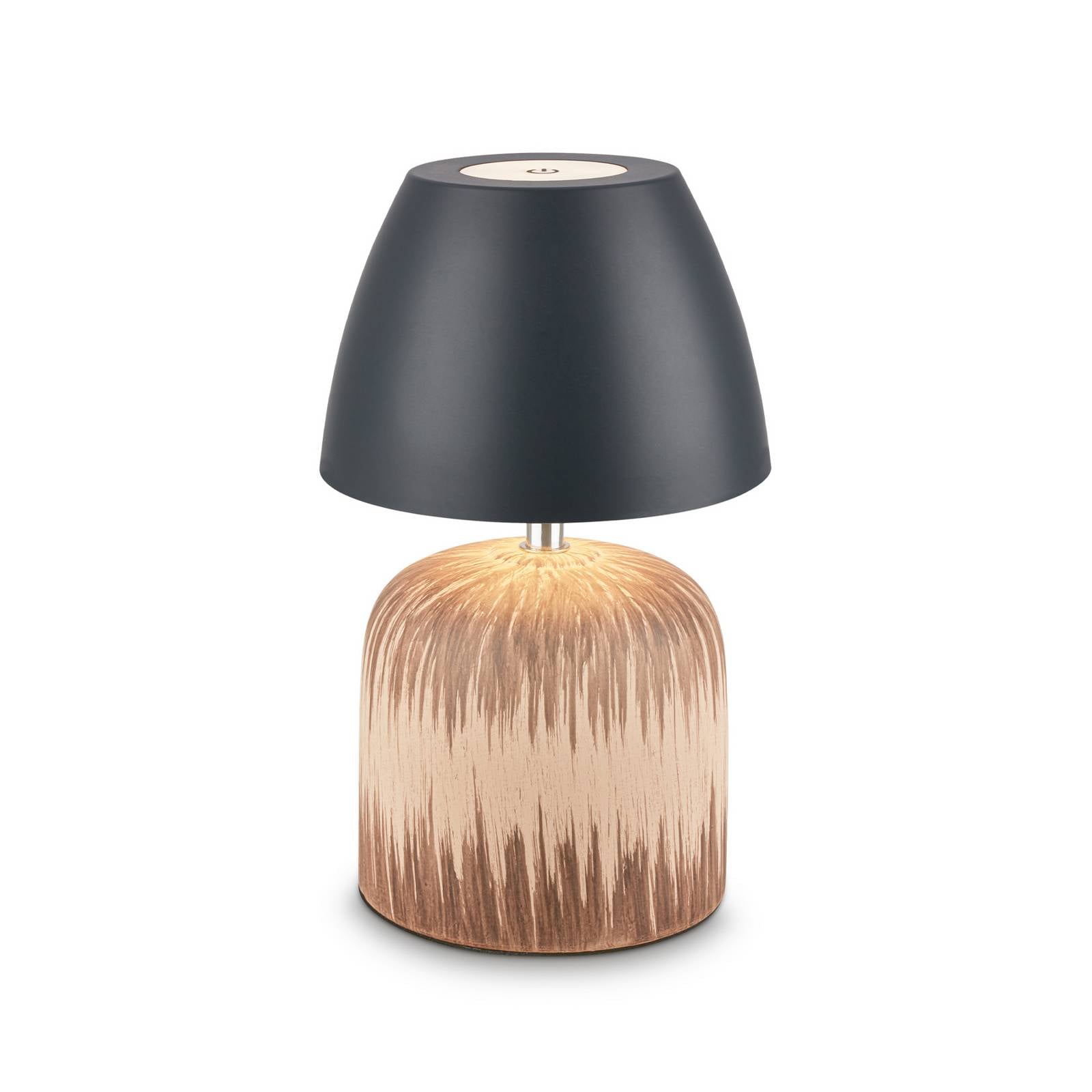 LED-Akku-Tischlampe Brilo unplugged Cera, anthrazit, 22 cm