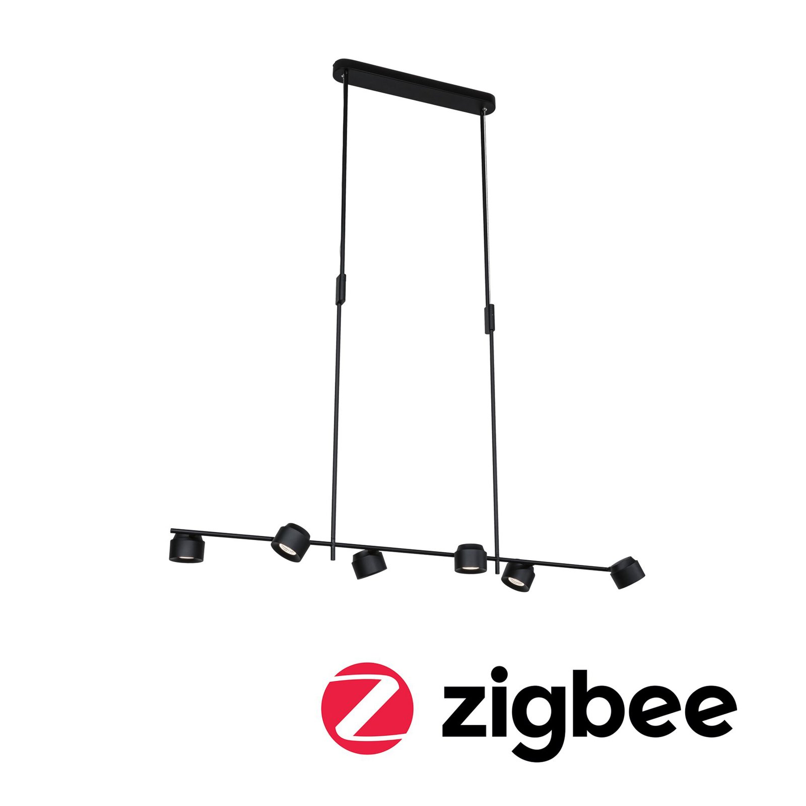 Puric Pane 6 Suspension Fixed Zigbee Dim. Noir - Paulmann