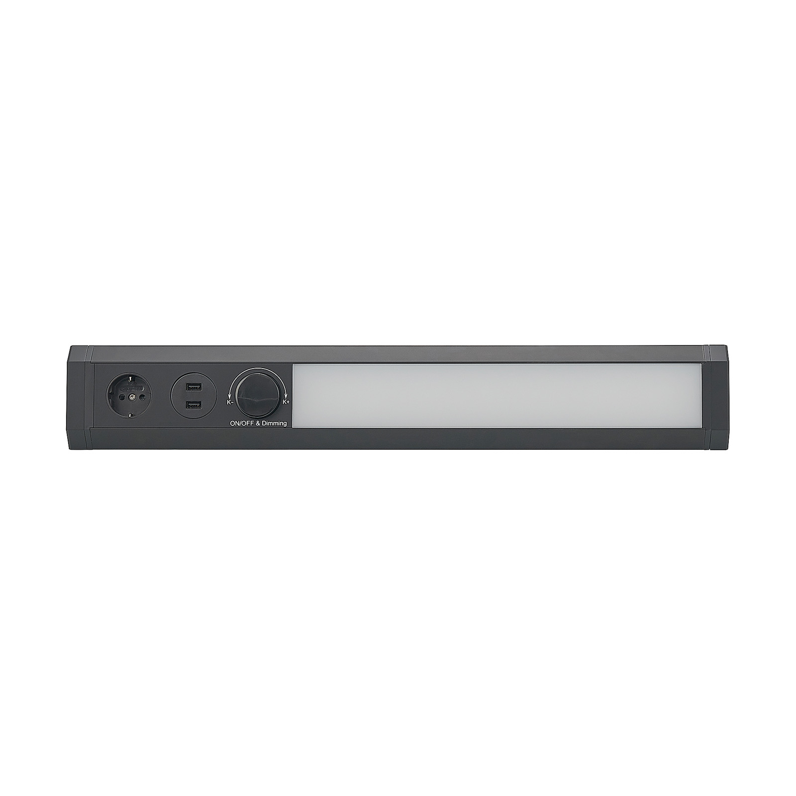 Arcchio Turim oprawa podszafkowa, CCT, USB, czarna