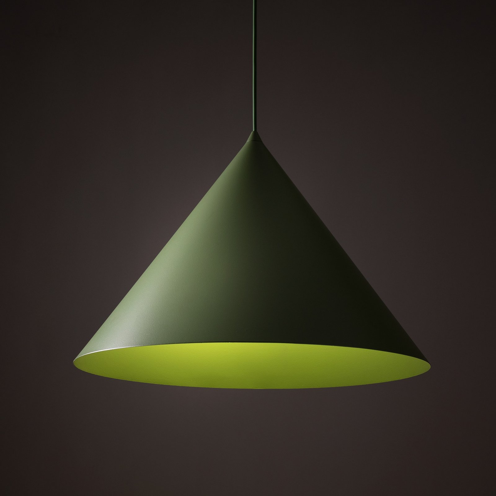 Cono pendant light, 1-bulb, Ø 50 cm, green, E27