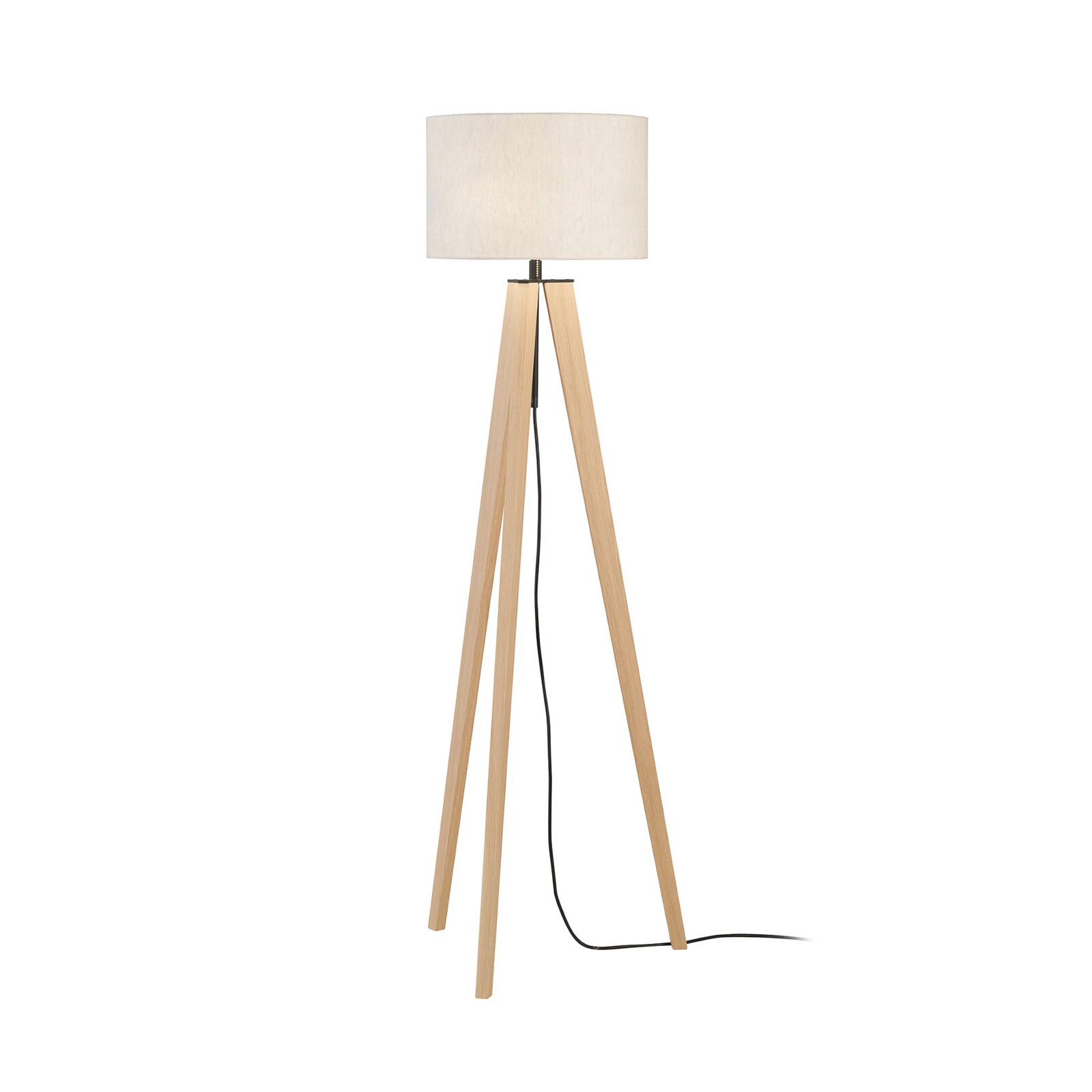 Степен лампа SHINE-WOOD, пясъчна/черна/дъб Височина 164 cm 3 x E27