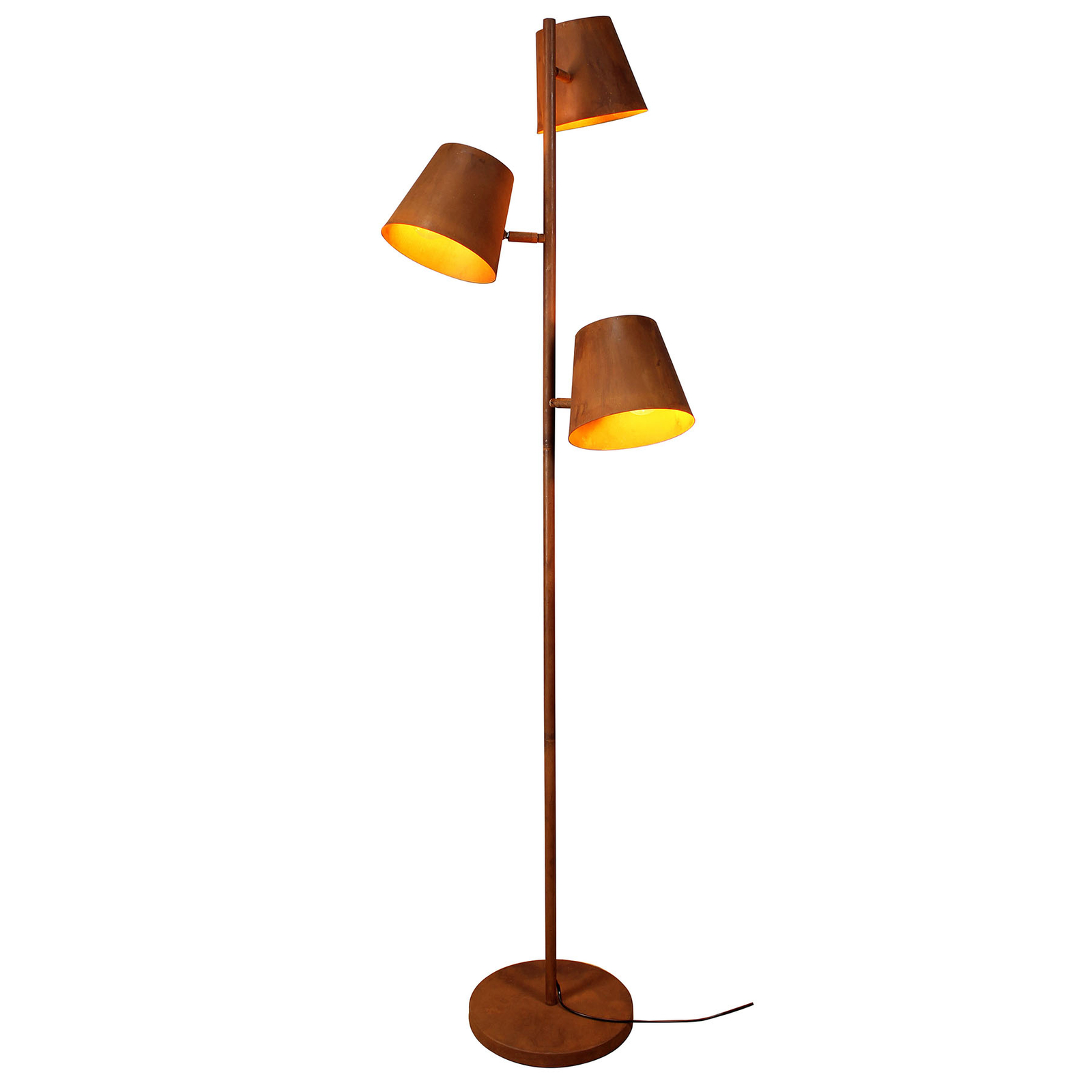 Colt floor lamp, 3-bulb, patina