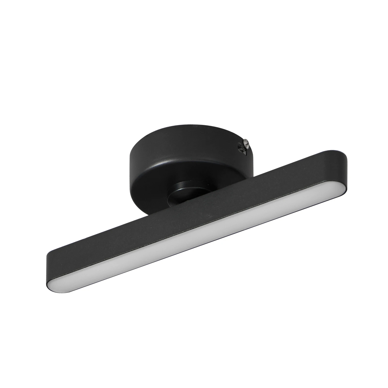 Lindby Plafonnier LED Eldrin, 1 lampe, noir,réglette lumineuse LED