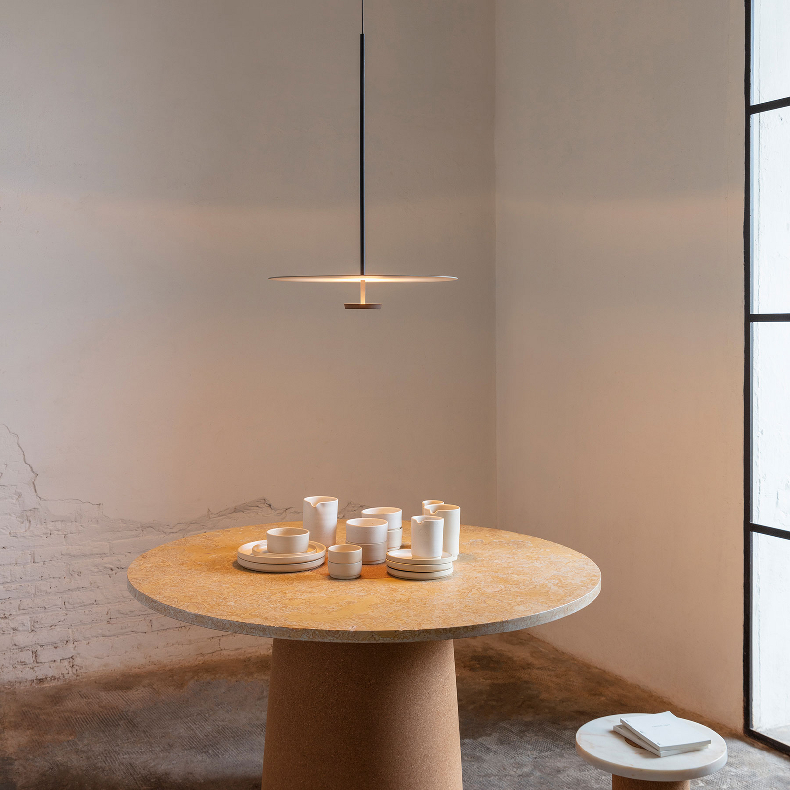 Flat LED-Hängelampe 1-flg. Ø 55cm grau L1 - Vibia Flat LED-Hängelampe 1-flg. Ø 55cm grau L1 - Vibia