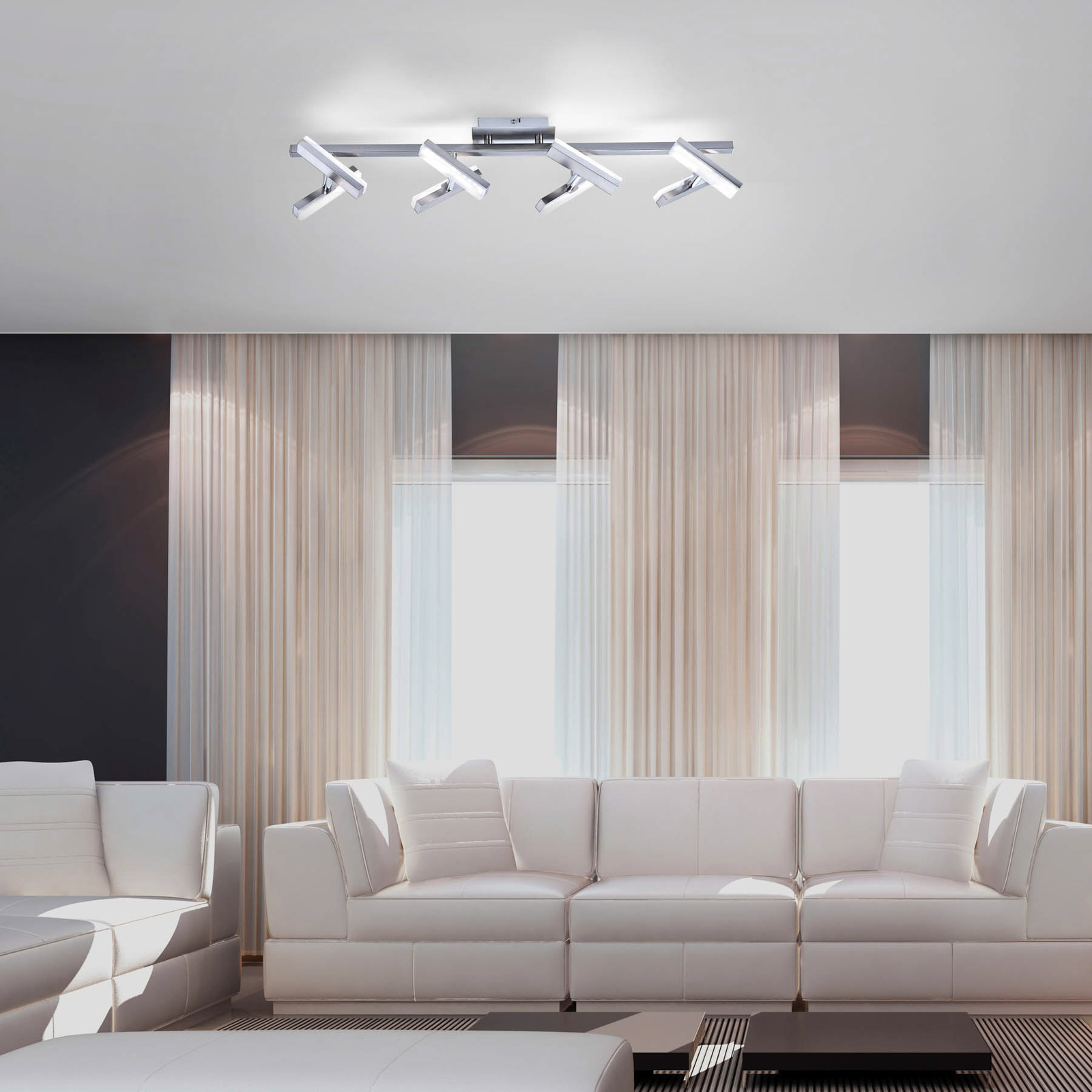 Rico functional LED ceiling light, 8-bulb