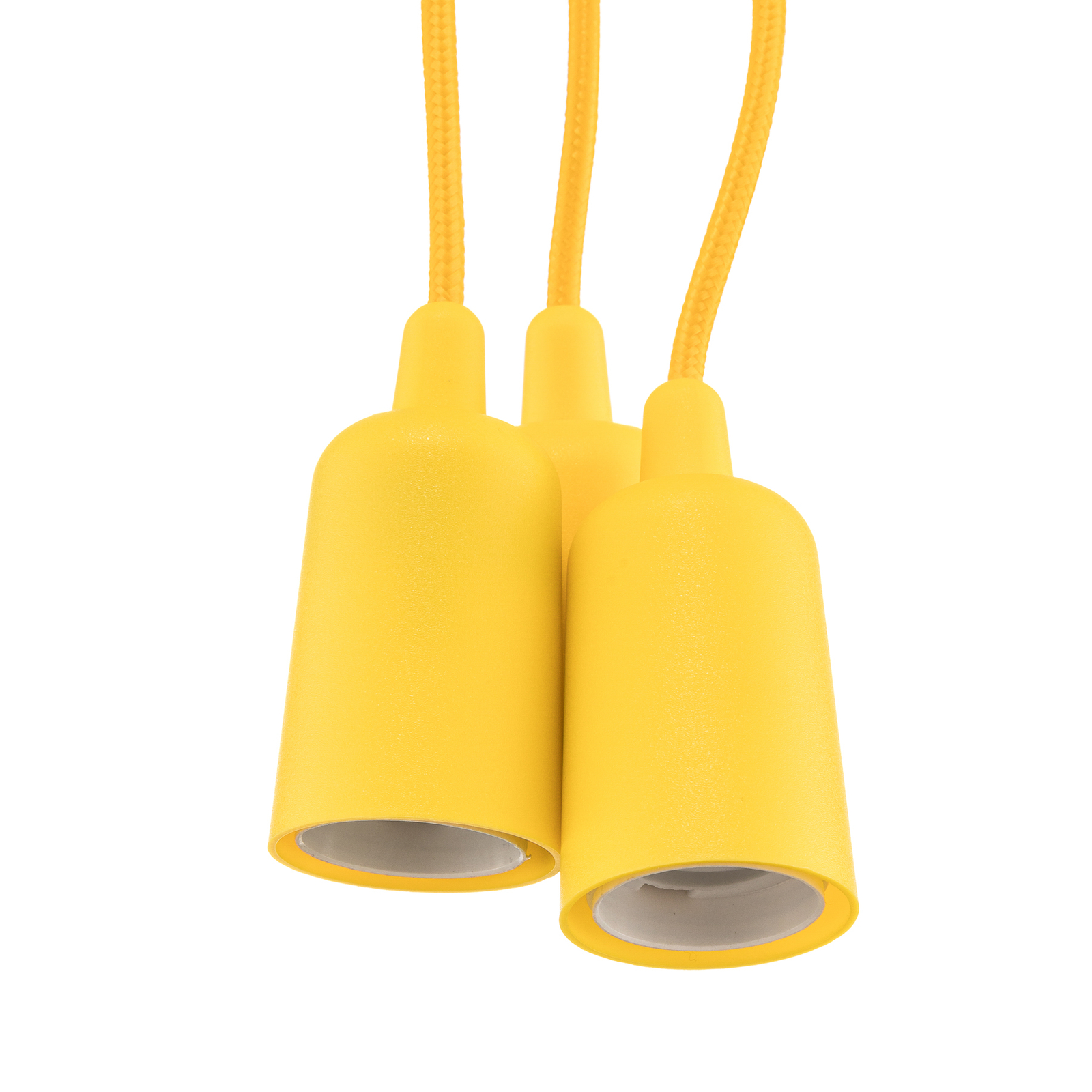 Suspension Brasil jaune à trois lampes