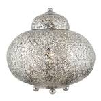 Moroccan Fretwork table lamp in glossy nickel