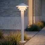 Lucande LED tuinpadverlichting Montaro, 110 cm, wit, met sensor