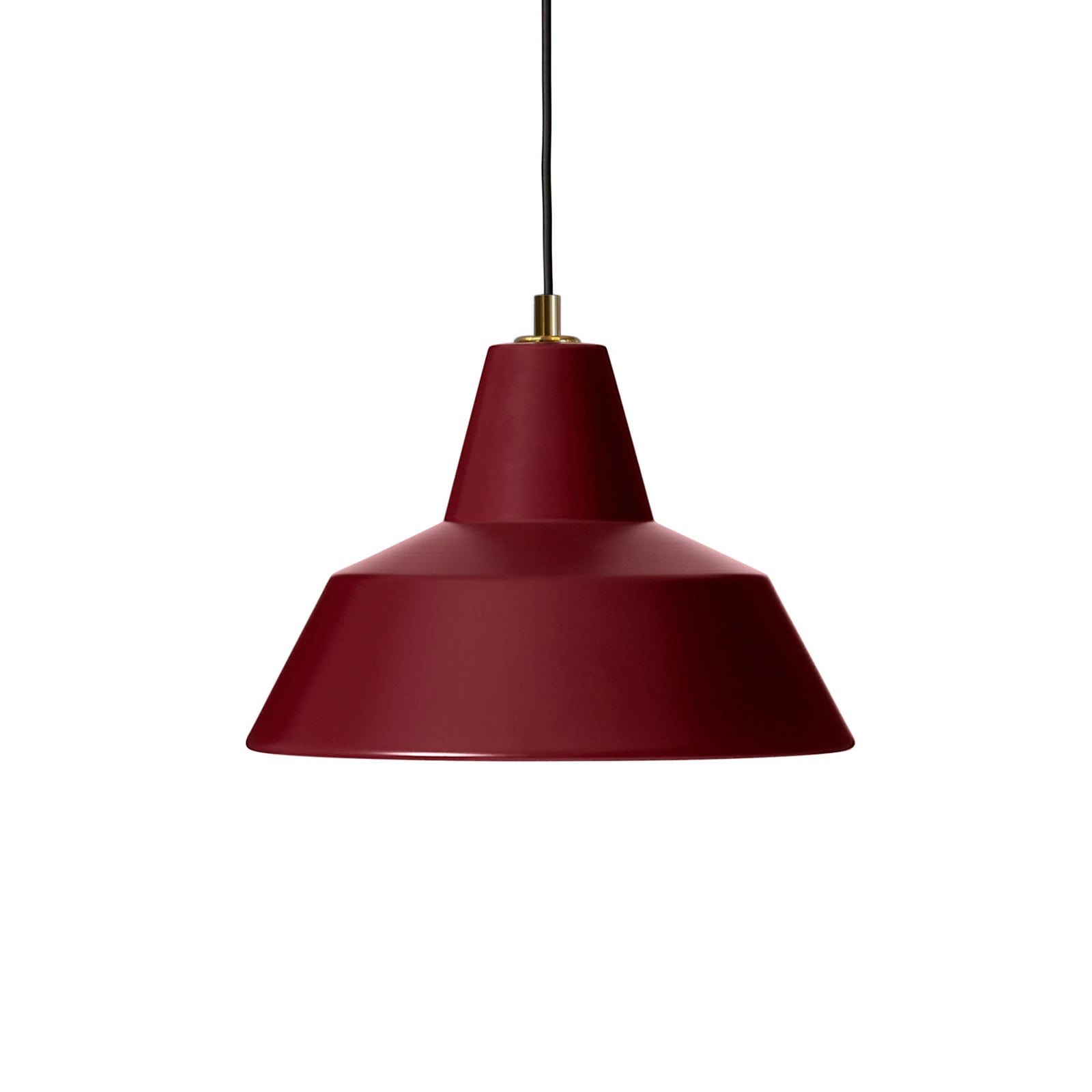 Workshop W3 pendellampa, röd, aluminium, E27 – Handgjord