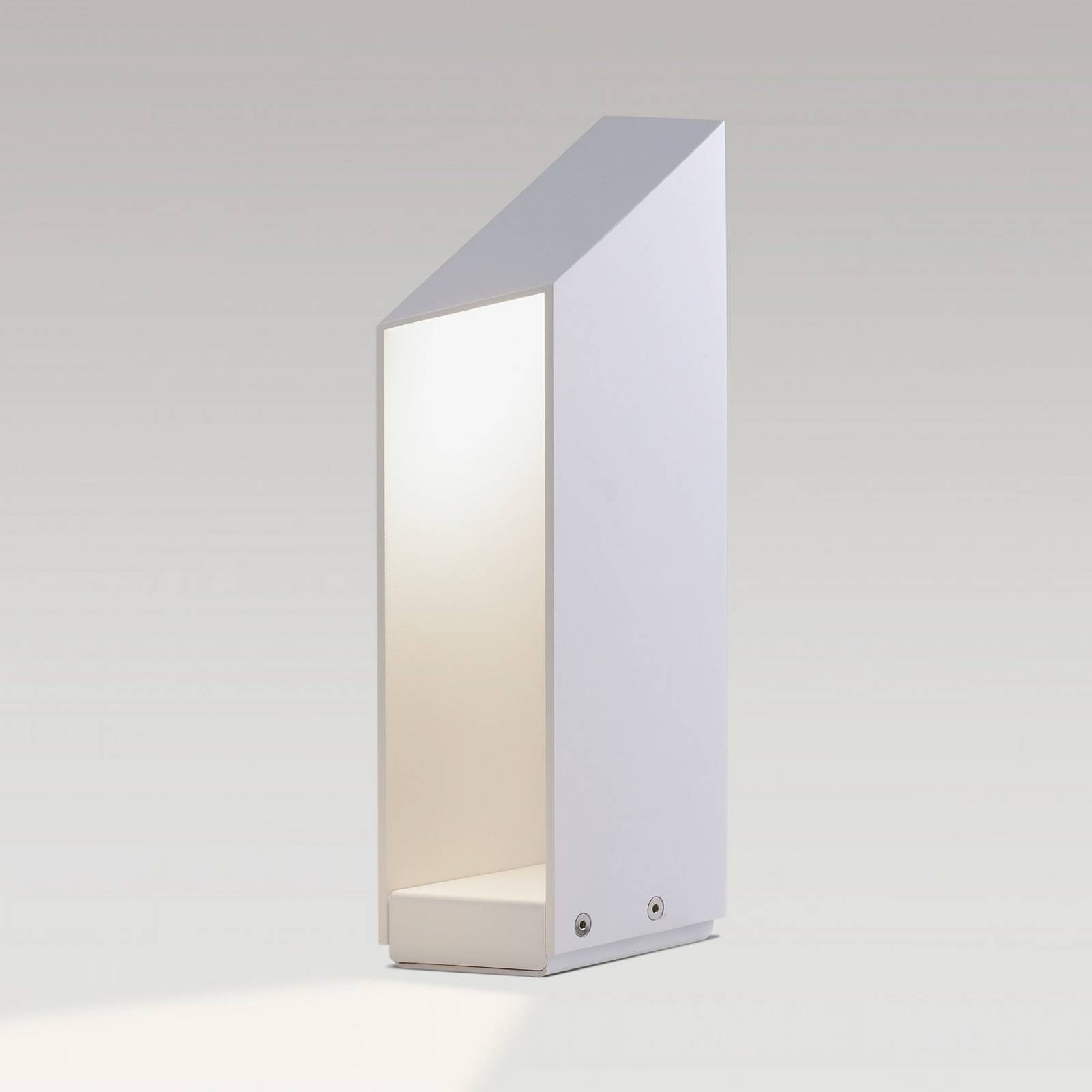 Lampa cokołowa LED MARSET Domus, wysokość 37 cm, biała, aluminium
