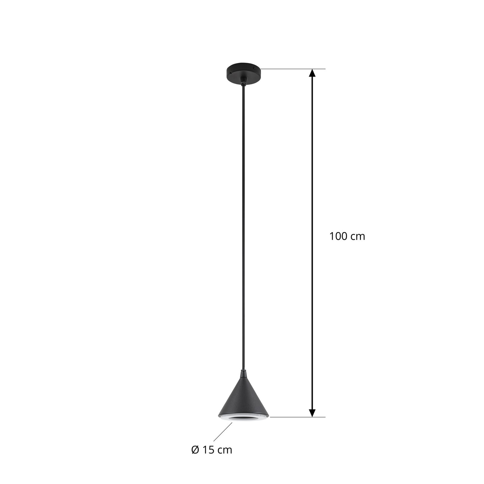 Soran udendørs LED-hængelampe, sort, metal, IP44, Ø 15 cm - Lindby