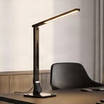 Lindby LED-skrivebordslampe Eleni, sort, CCT, dæmpbar
