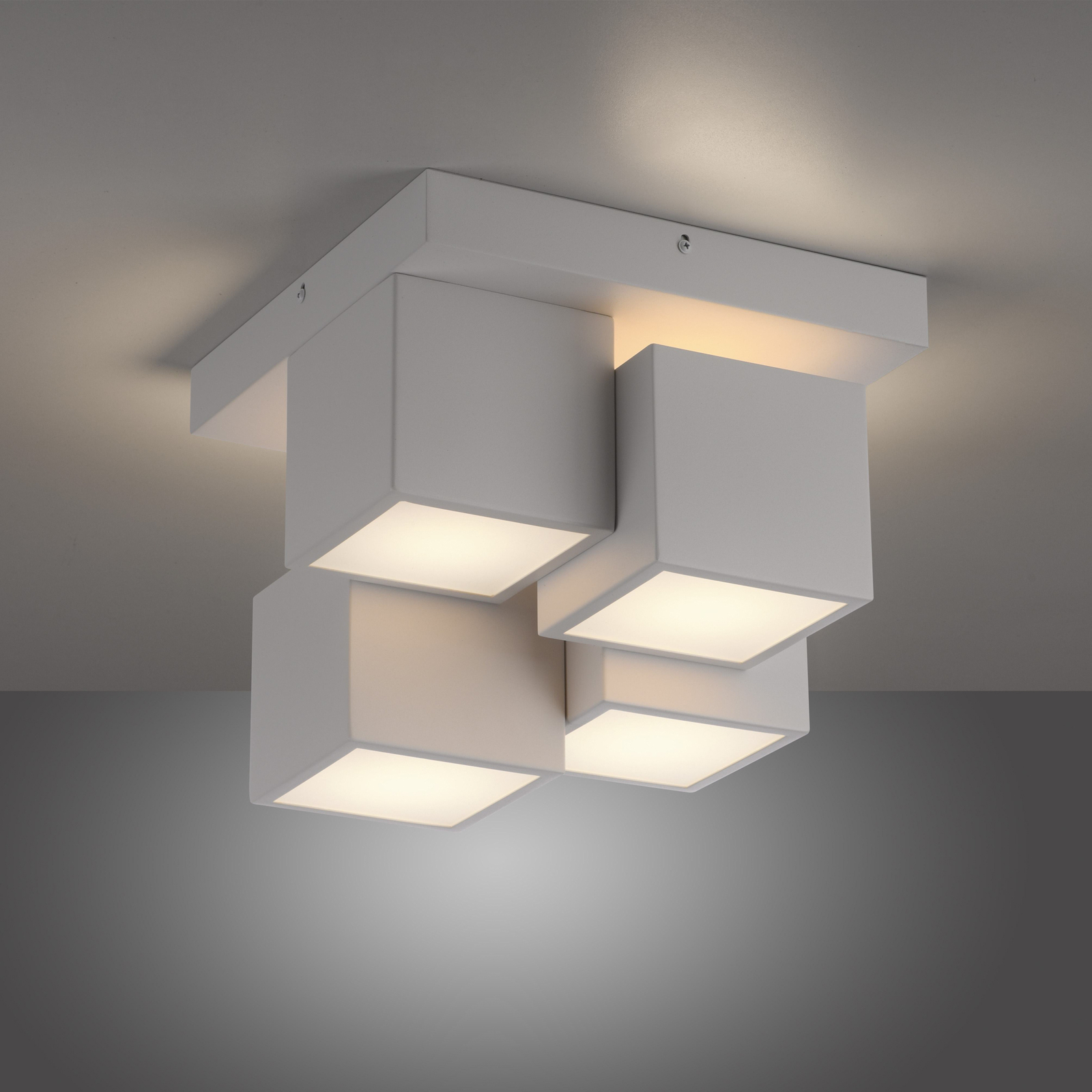 JUST LIGHT. Plafondlamp Tetris, ijzer, 3.000 K, wit
