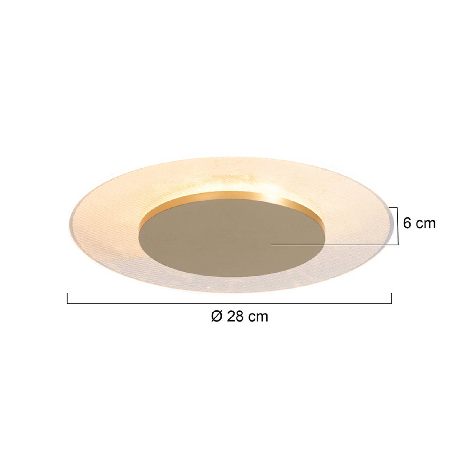 LED-Deckenleuchte Lido, goldfarben, Ø 28 cm günstig online kaufen