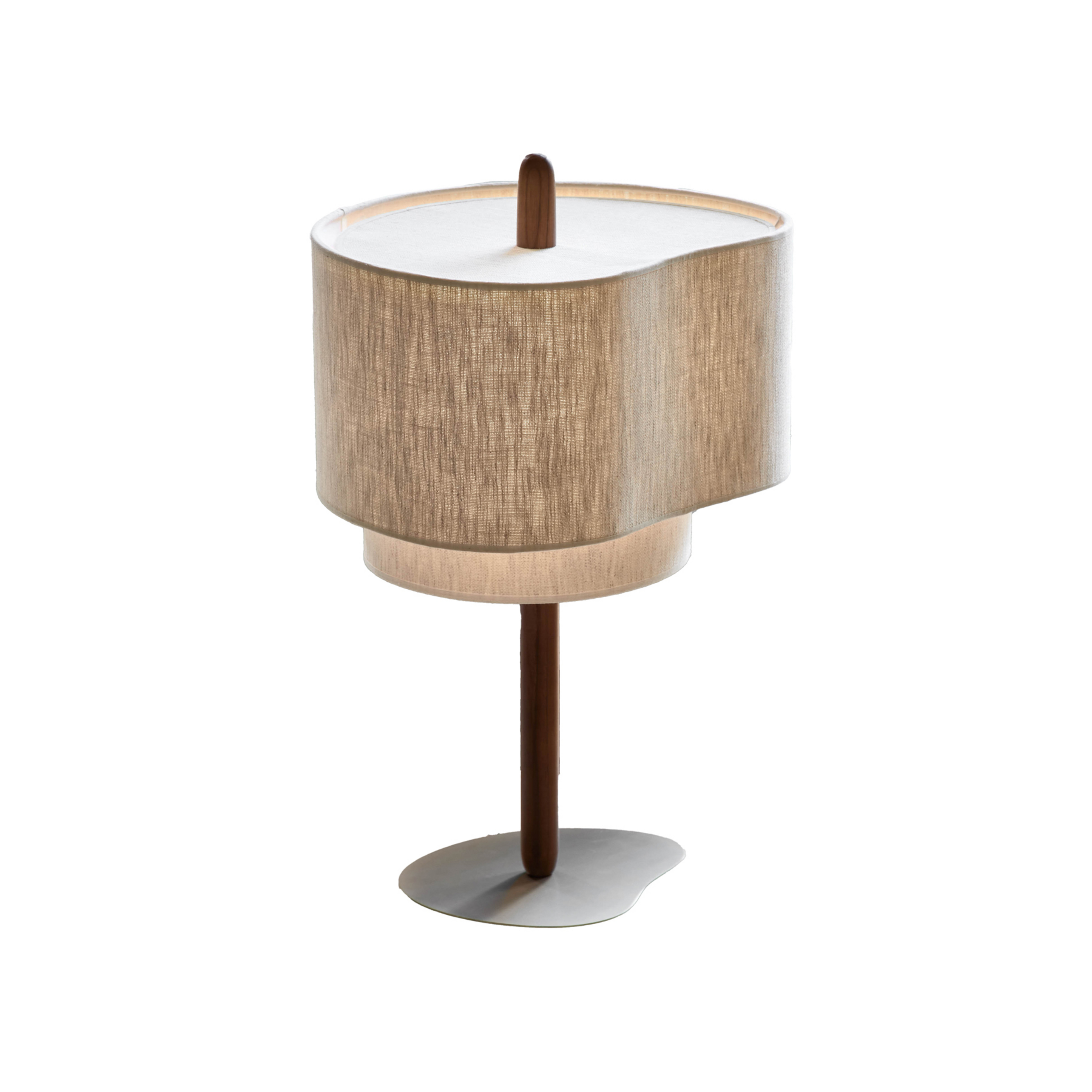 Lampada da tavolo in tessuto Pebble, color crema - MARKET SET