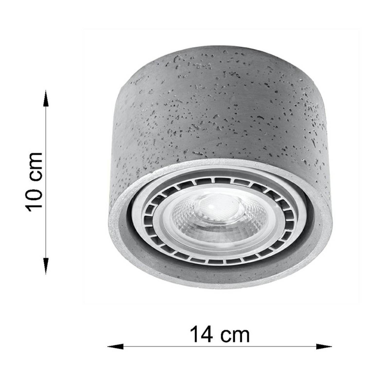 Oprawa natynkowa downlight Solana beton 1-pkt.