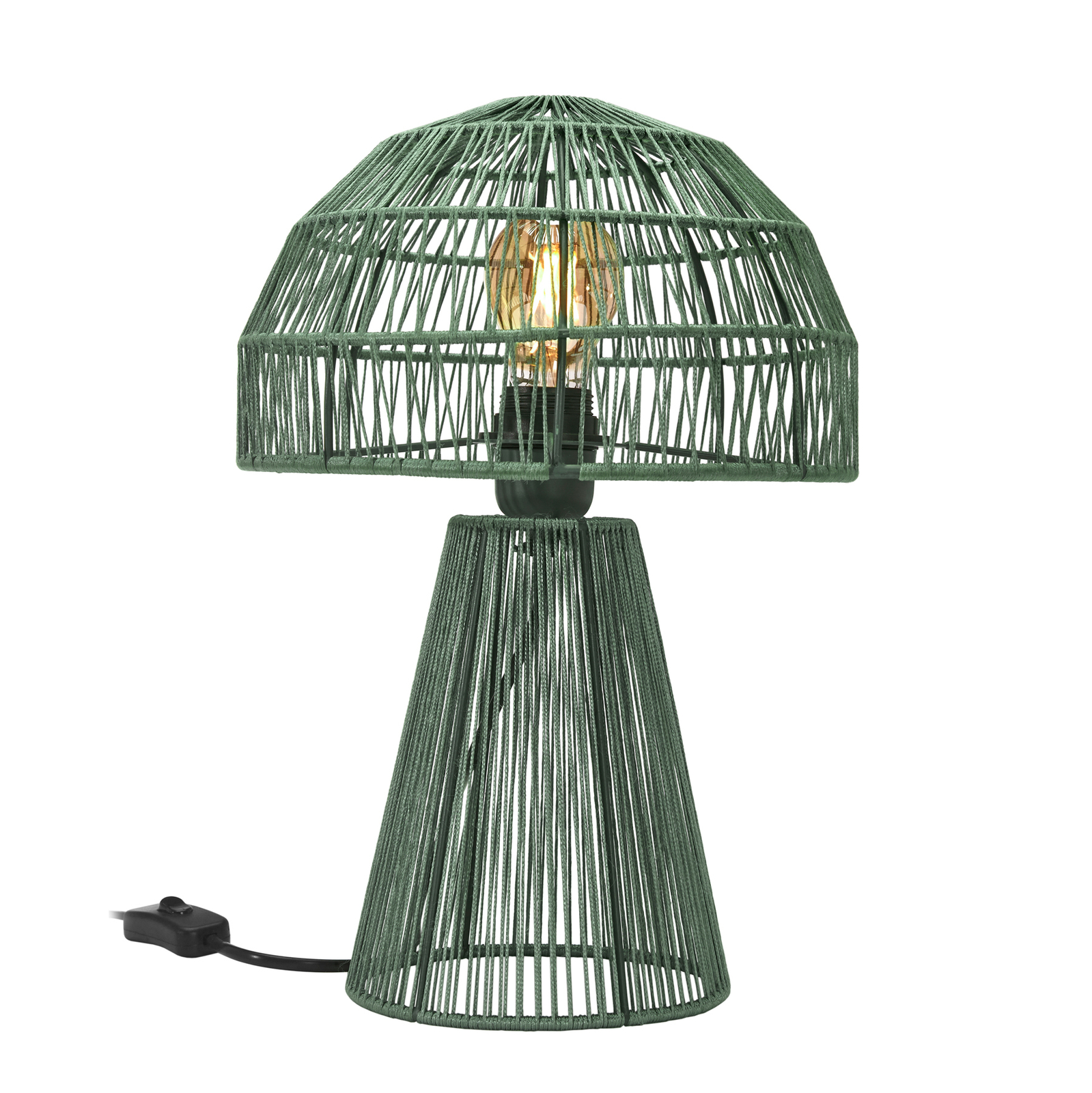 PR Home Настолна лампа Porcini с височина 37 см, градински зелен