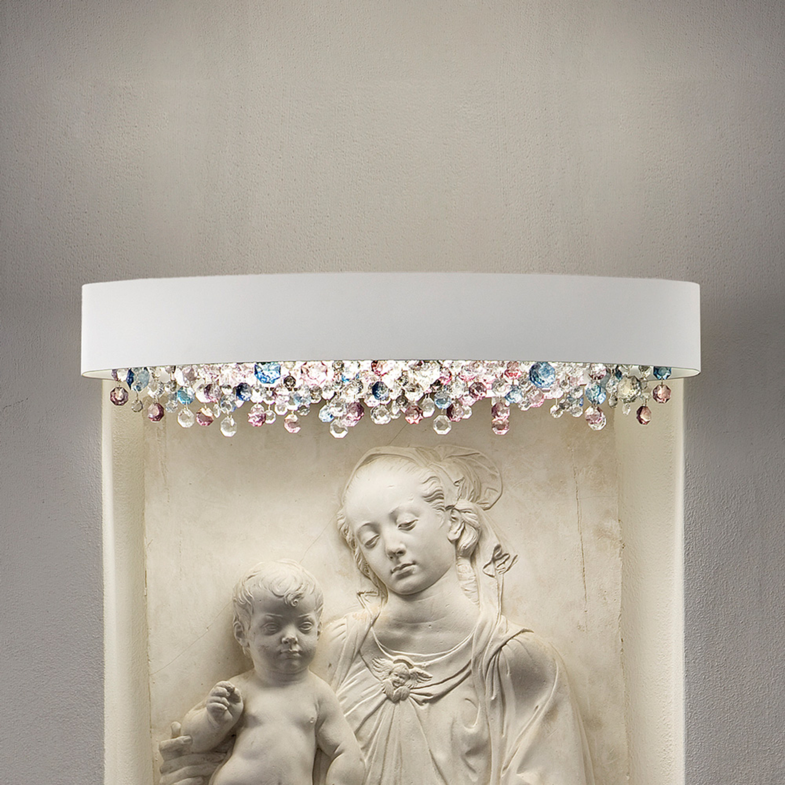 Ola A2 OV70 wall lamp white/coloured cold crystals