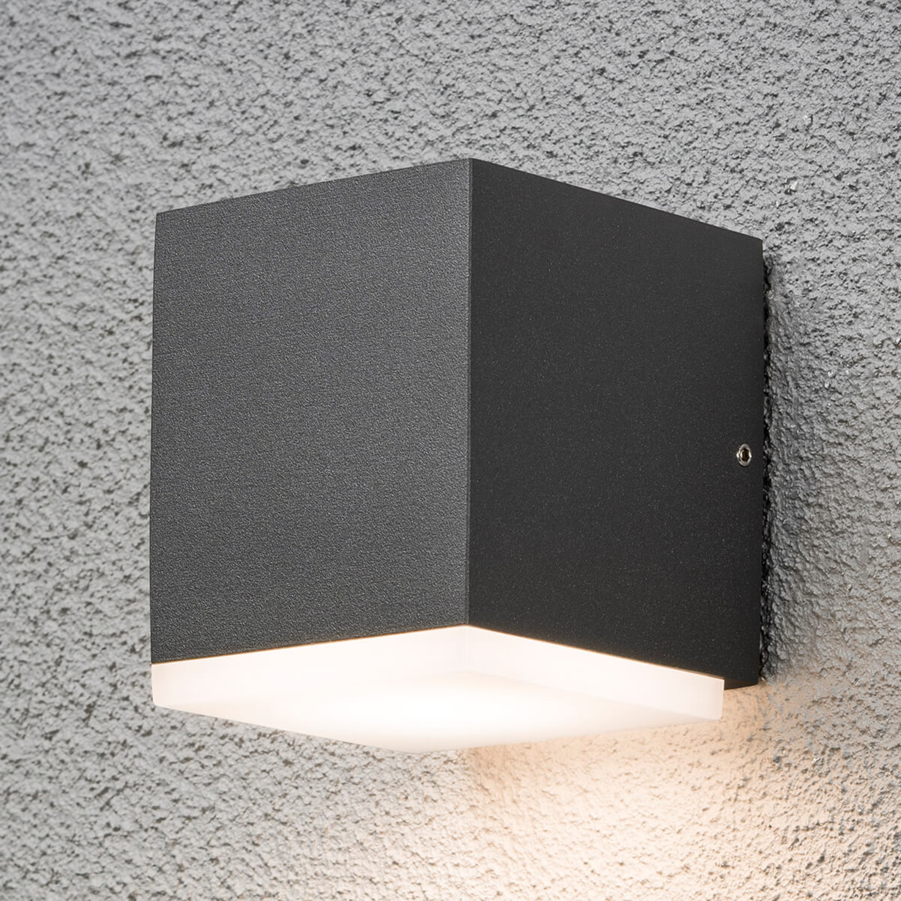 Konstmide Monza LED outdoor wall light, square, 1-bulb, aluminium, plastic, 6 W, energy efficiency: A+, W: 8 cm, H: 9.5 cm