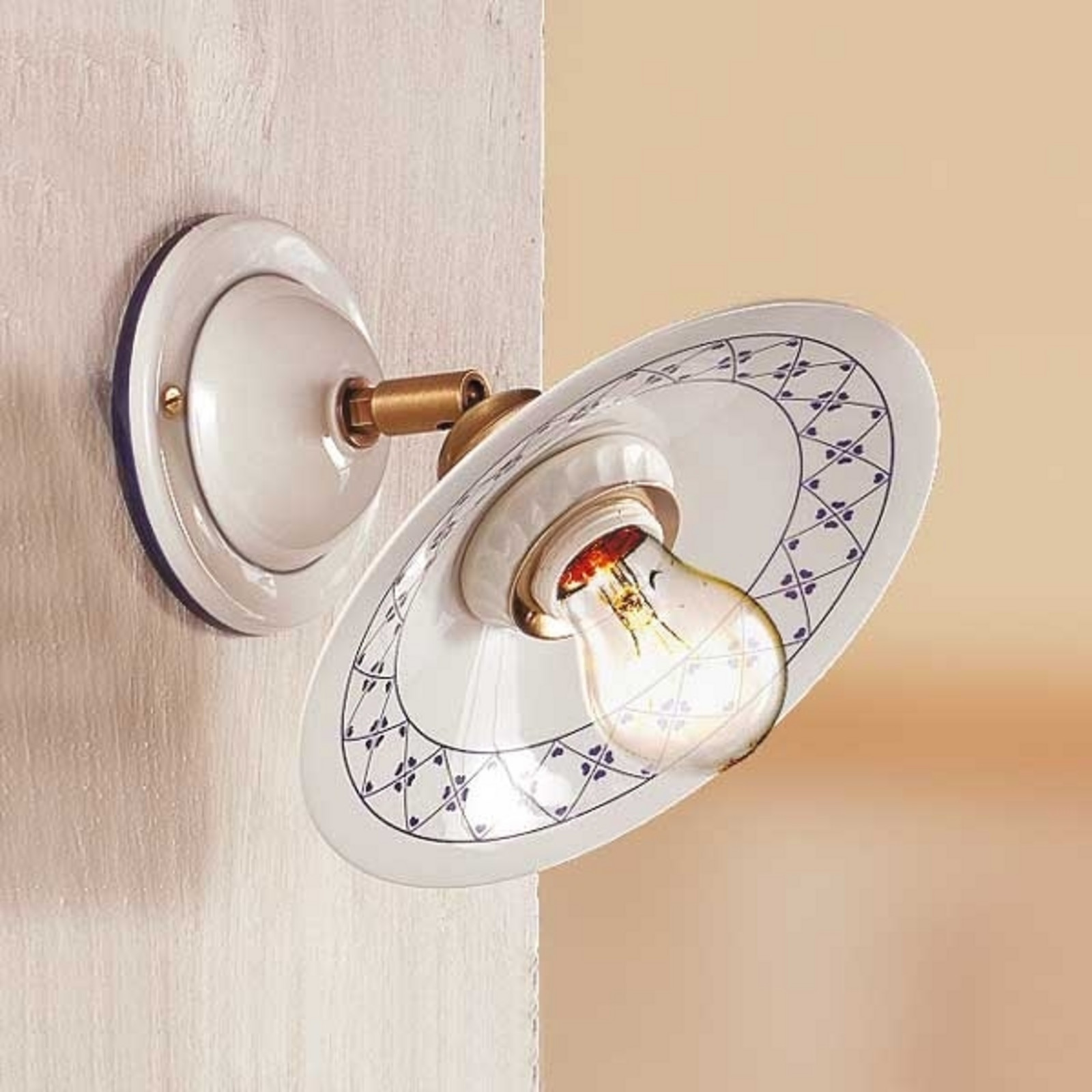 Ceramiche CROCIA aplică - Camera de zi / sufragerie - Casă de țară / Rustic - alb albastru alamă antichizată - Ceramică