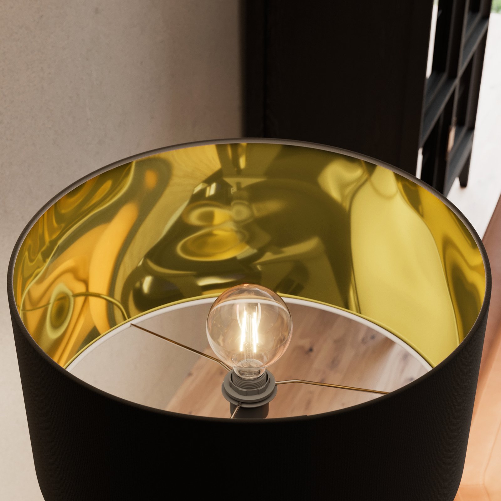 Benik Lampa Podłogowa Black/Gold - Lindby