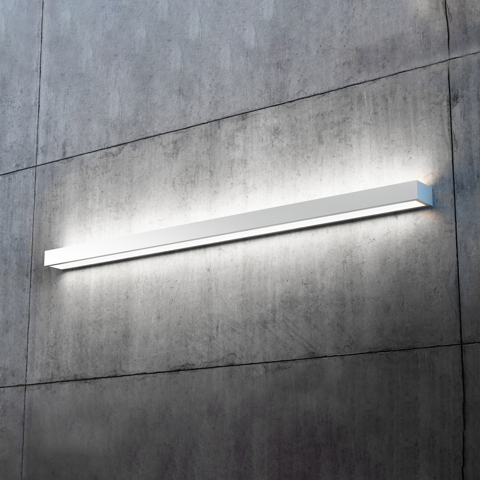 Mera LED wall light, width 120 cm, aluminium, 4,000K