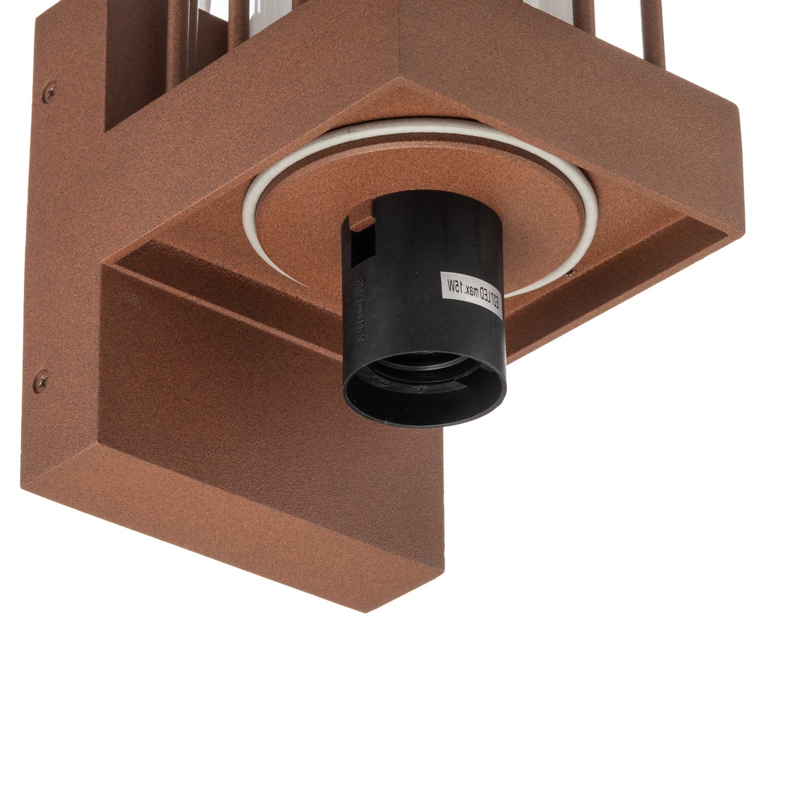 Lucande Chandan outdoor wall light, rust, 2-bulb, IP54, E27 Lucande Chandan outdoor wall light, rust, 2-bulb, IP54, E27