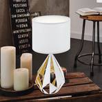 Carlton table lamp, white/honey gold